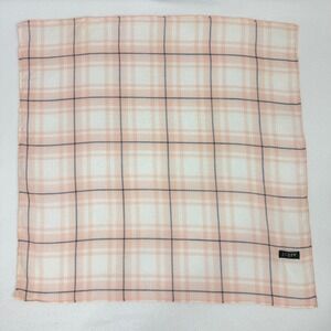 J.Crew Plaid Pocket Square Peach‎ Blue White